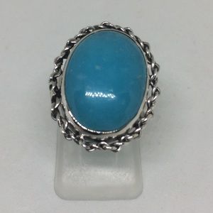 •THOMSONITE - ROUNDED TRIANGLE• serrated bezel silver ring (size 6) main image 0